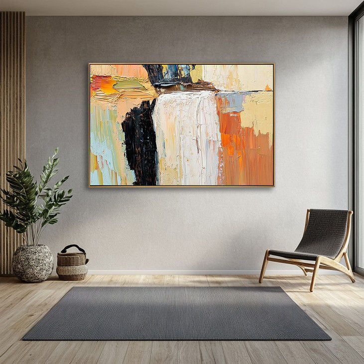 Contemporary Waterfall Painting - Unique Abstract Design #YX124