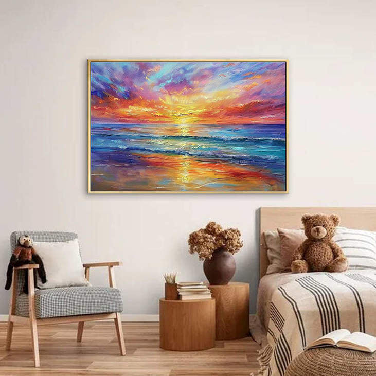 Sunset Beach Landscape Art #VA309