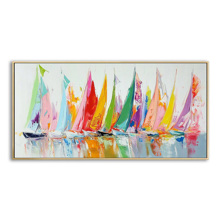 Vibrant Sailing Scene Canvas #YX99
