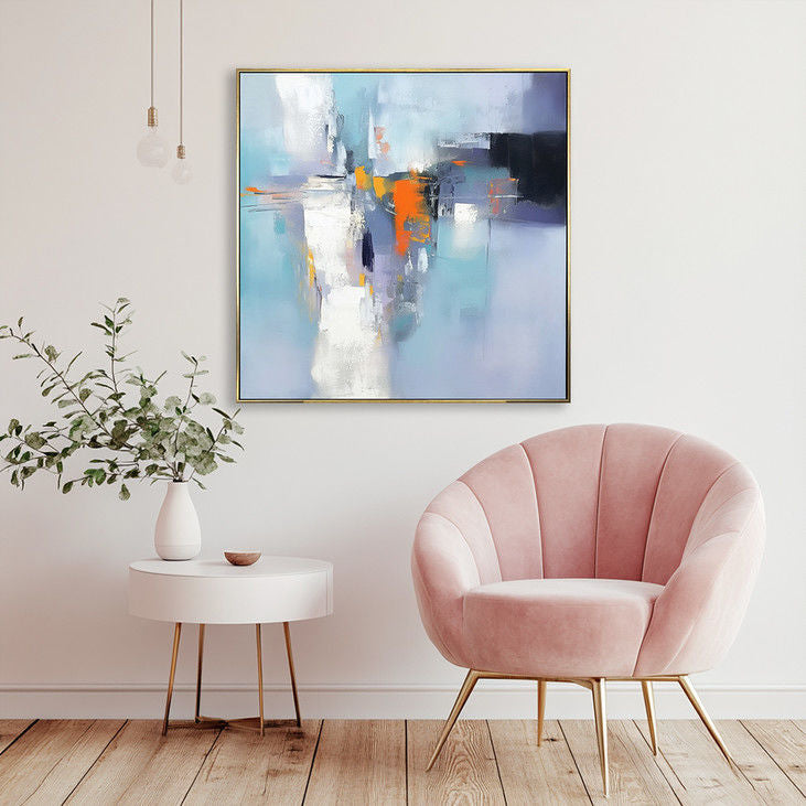 Blue Toned Abstract Hand Painted Wall Decor #YX130