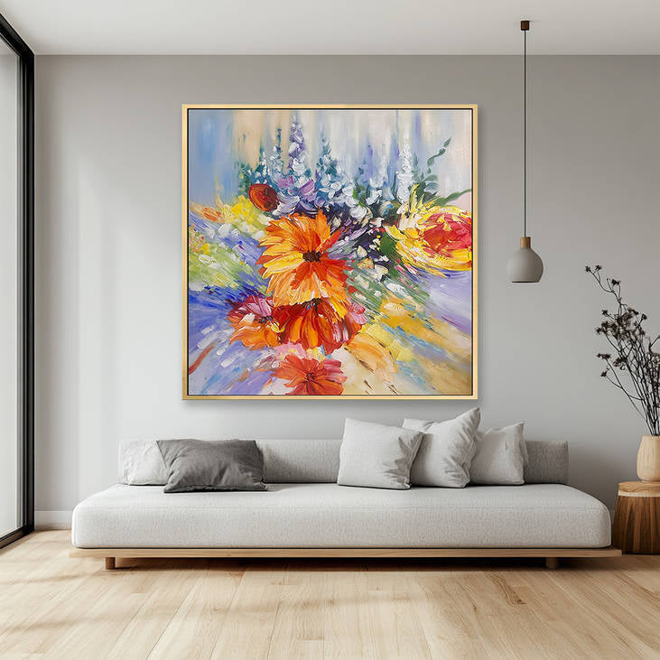 Hand Painted Abstract Flower Canvas #YX220