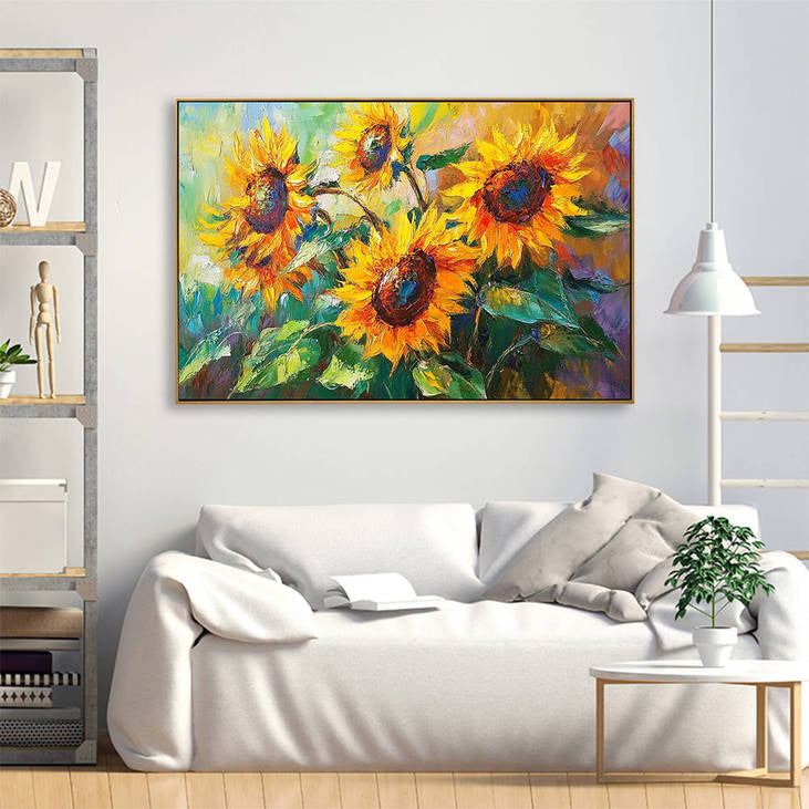 Vibrant Sunflower Hand Painted Artwork #YX349