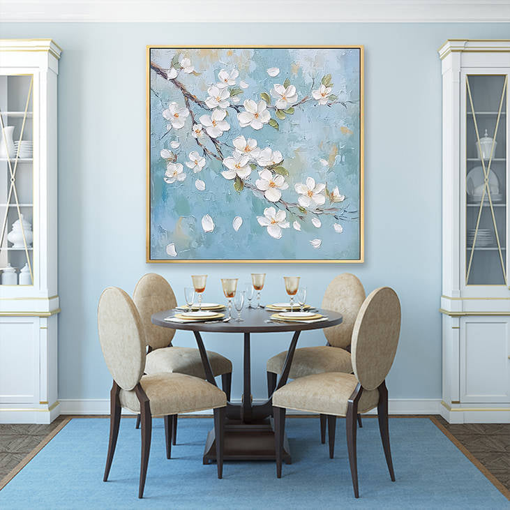Serene Cherry Blossom Impasto Art #YX224
