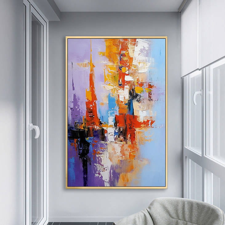 Abstract Cityscape Canvas Painting #YX229