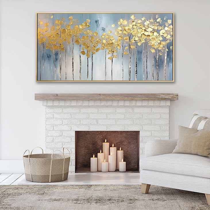 Modern Golden Birch Art #YX213