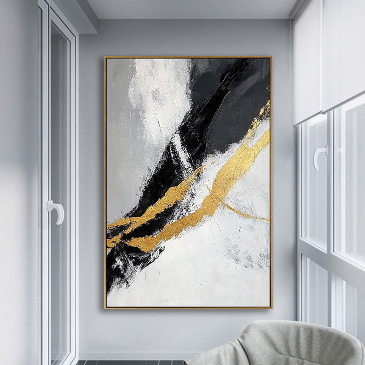 Minimalist Gold Accent Abstract Art #YX56