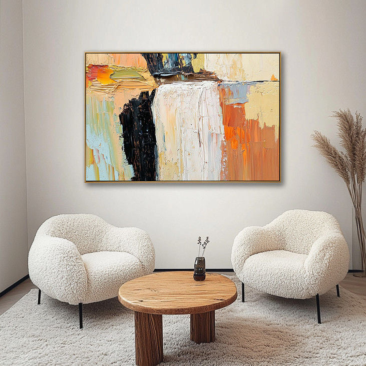 Contemporary Waterfall Painting - Unique Abstract Design #YX124