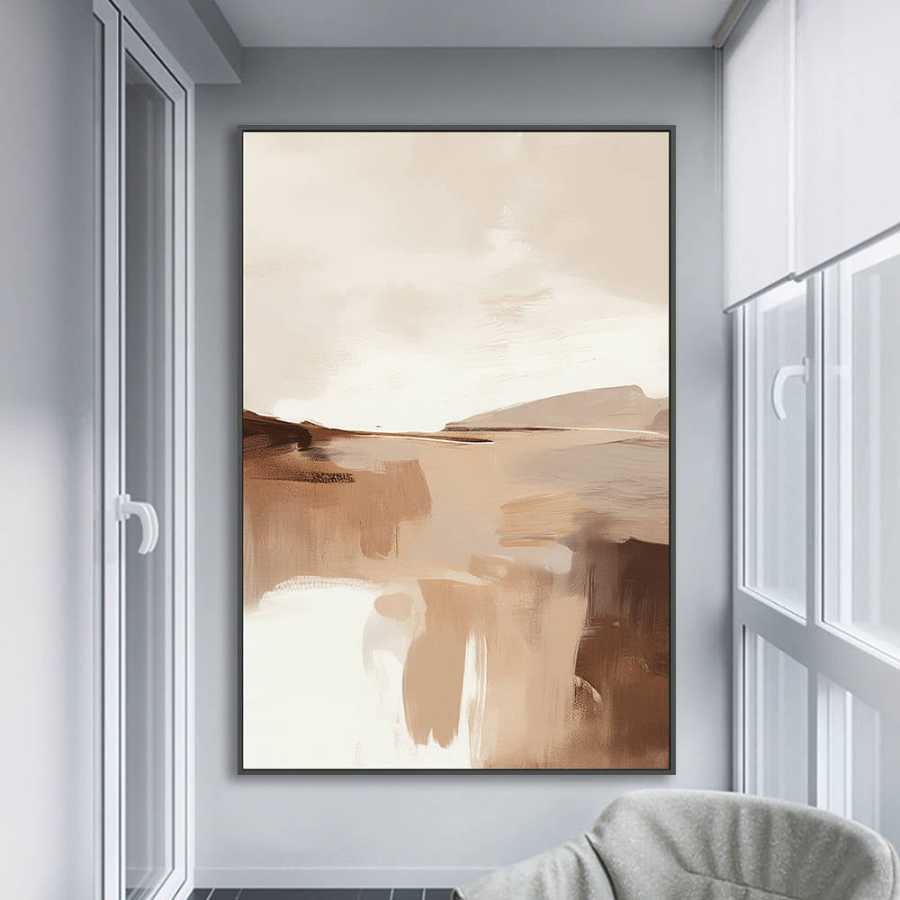 Abstract Beige Landscape Hand Painted Canvas #YX315