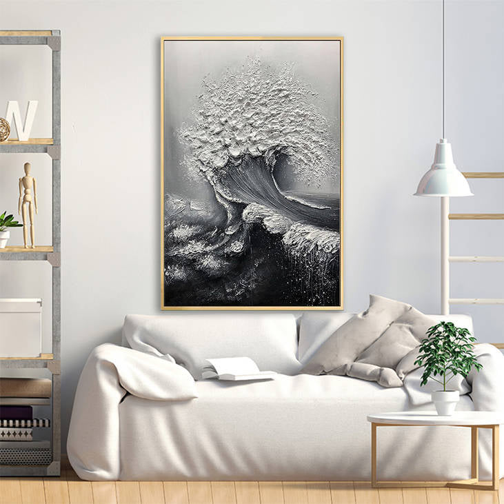 Black and White Ocean Painting #YX502