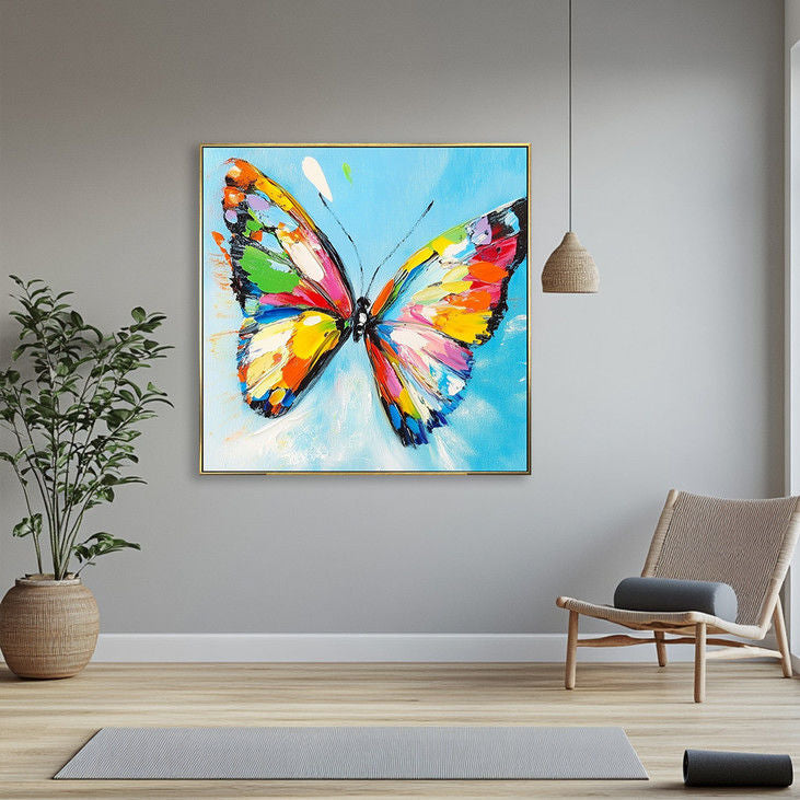 Impasto Colorful Butterfly Canvas Painting #YX132
