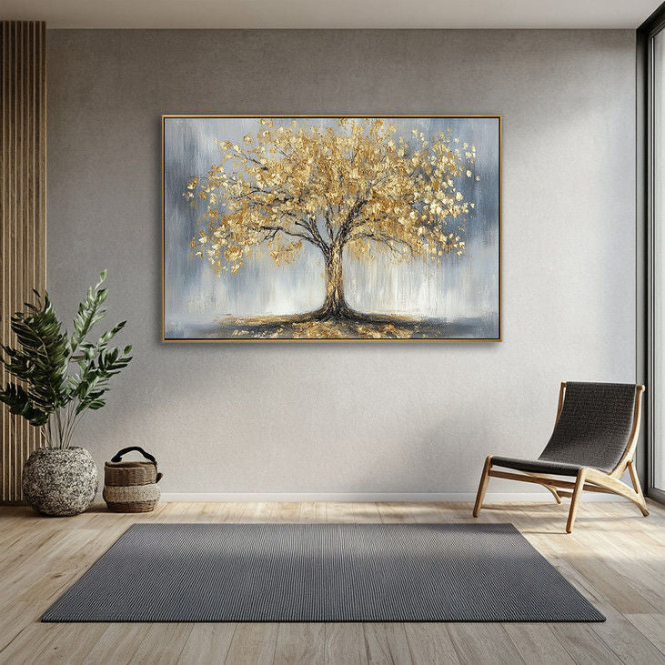 Hand Painted Golden Tree Canvas #YX121