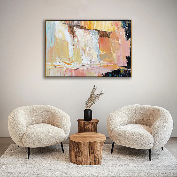 Abstract Pastel Waterfall Art #YX109