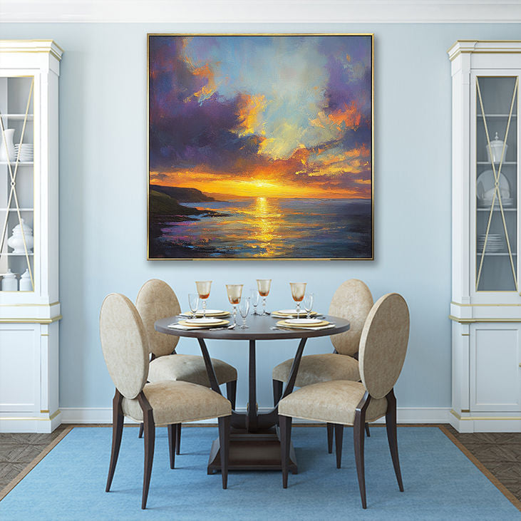 Coastal Sunset Dream: Abstract Seascape Art #YX157