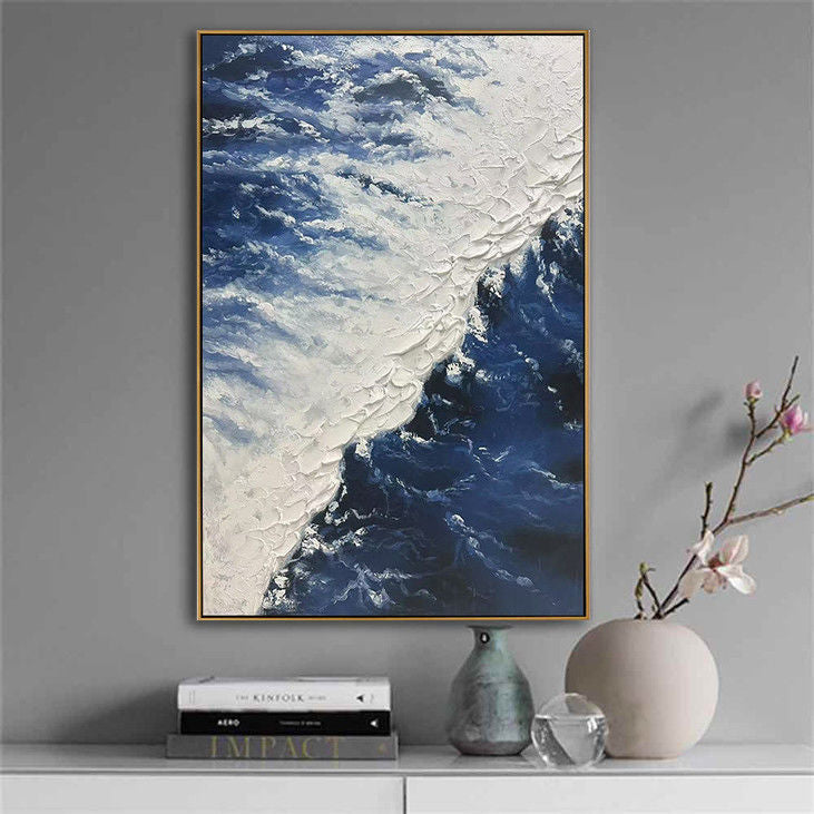 Impasto Ocean Wave Canvas Art #YX72