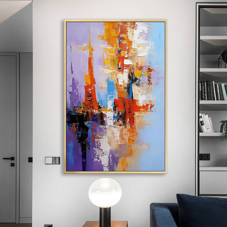 Abstract Cityscape Canvas Painting #YX229