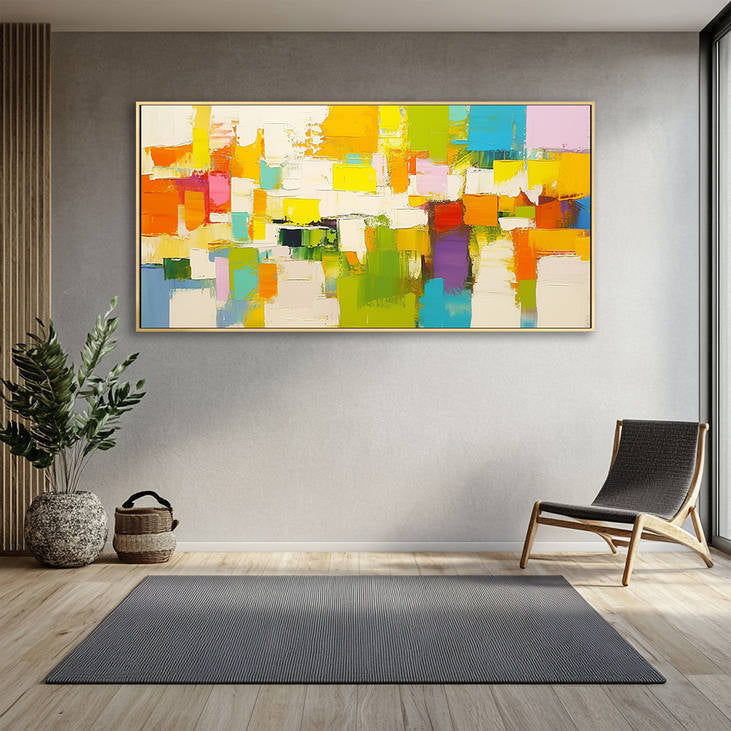 Hand Painted Color Block Art #YX210