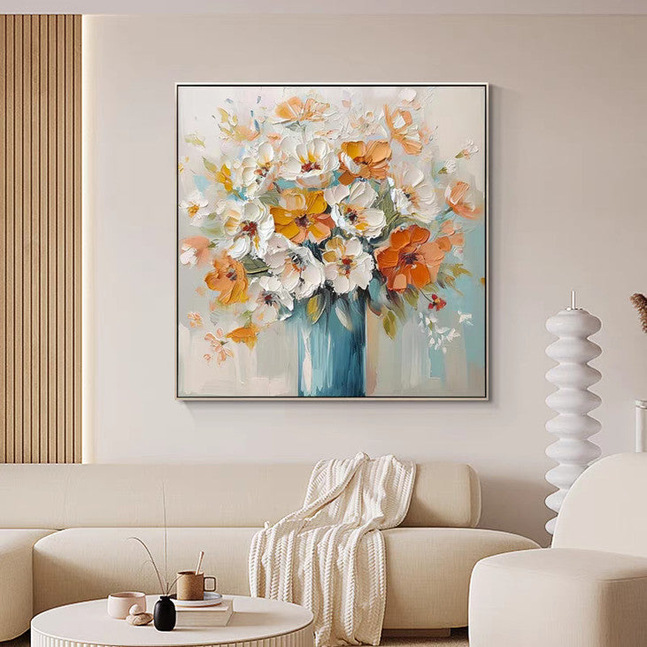 Hand Painted Abstract Flower Art #VA322