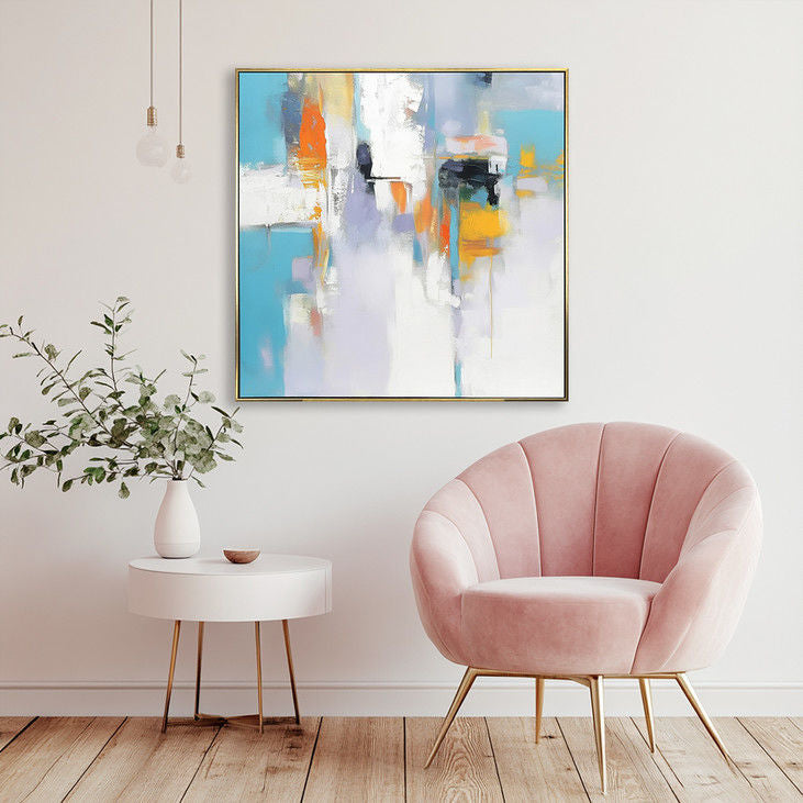 Contemporary Blue Based Abstract Art #YX136