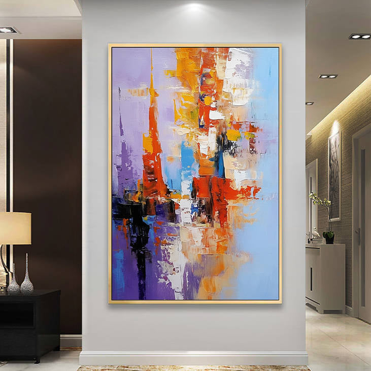 Abstract Cityscape Canvas Painting #YX229