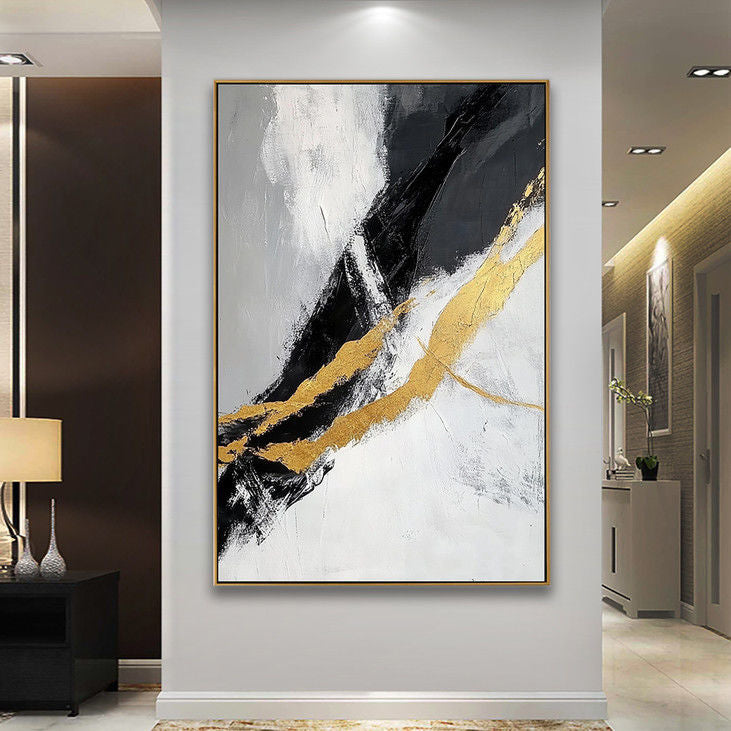 Minimalist Gold Accent Abstract Art #YX56