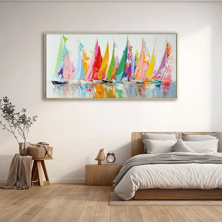 Vibrant Sailing Scene Canvas #YX99