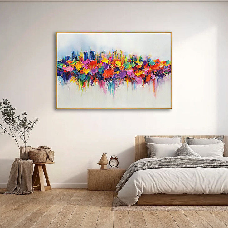 Abstract Colorful Cityscape Canvas Art #YX104