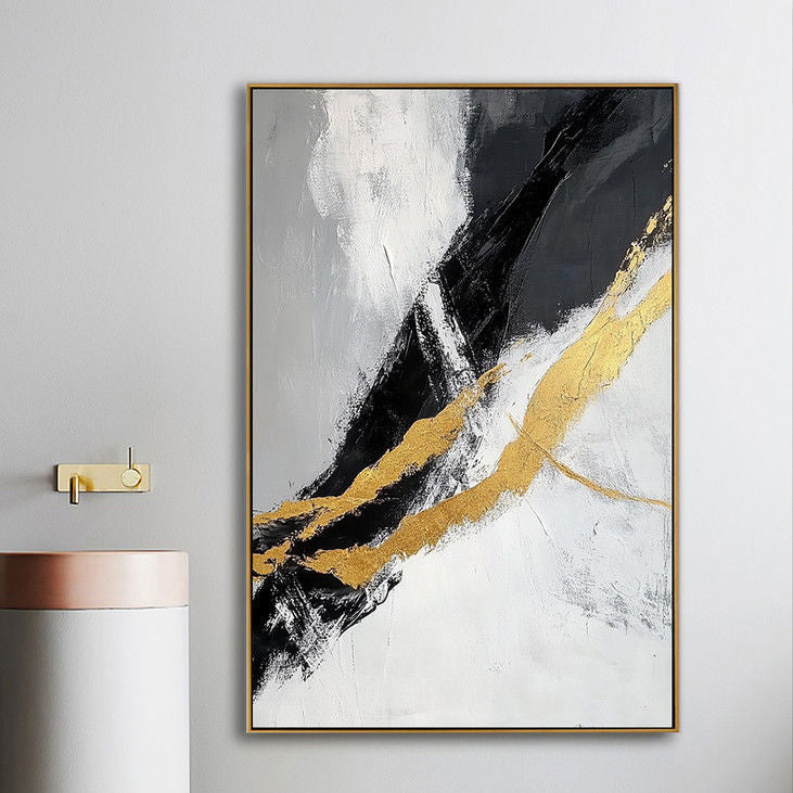 Minimalist Gold Accent Abstract Art #YX56
