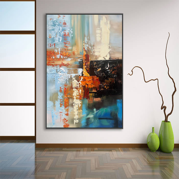 Hand - Painted Modern Abstract Canvas #YX217