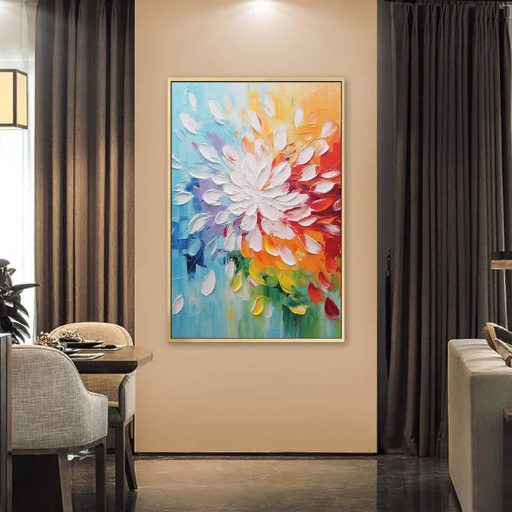 3D Textured Multicolor Flower Art #VA113