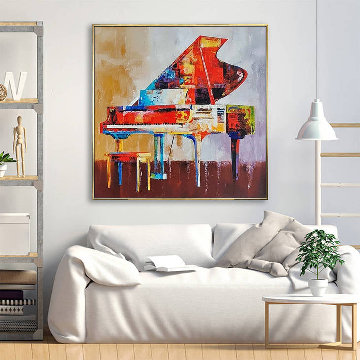 Hand Painted Abstract Piano Canvas Painting #YX338