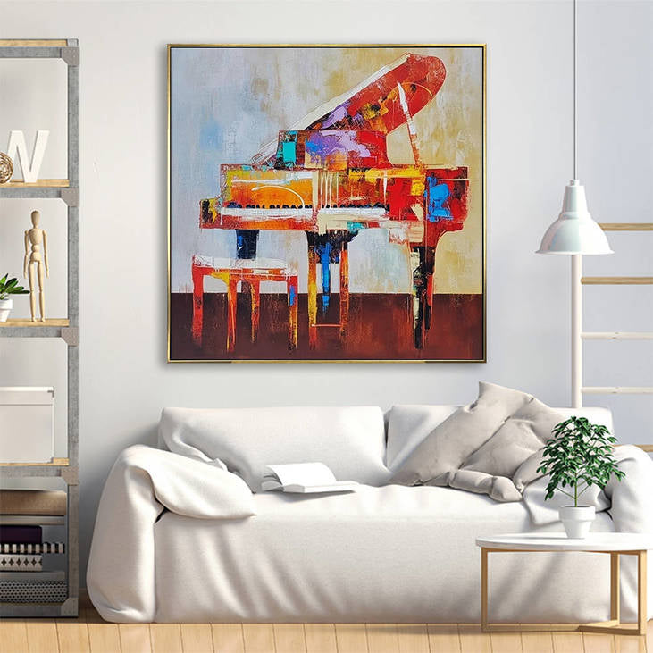 Abstract Piano Oil Painting on Canvas #YX337