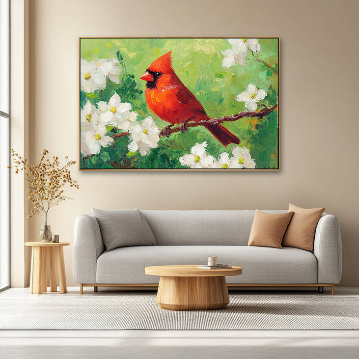Hand Painted Red Cardinal Art #YX205