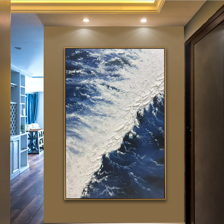 Impasto Ocean Wave Canvas Art #YX72