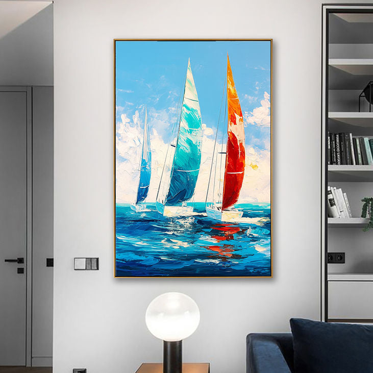 Abstract Sailboat Wall Art #YX162
