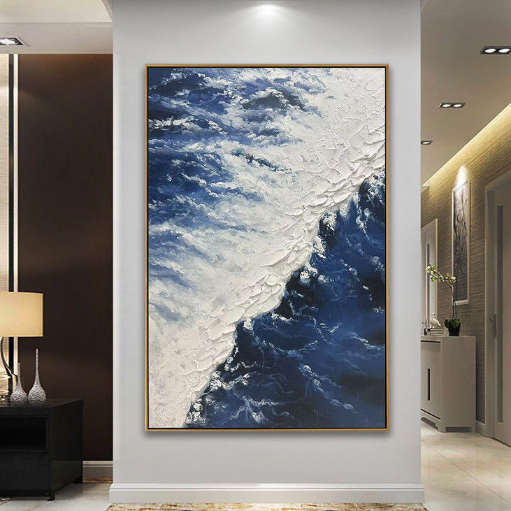 Impasto Ocean Wave Canvas Art #YX72