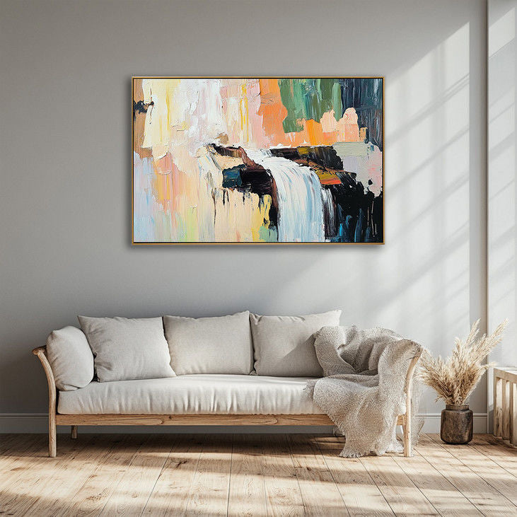 Abstract Waterfall Landscape Canvas Art #YX101