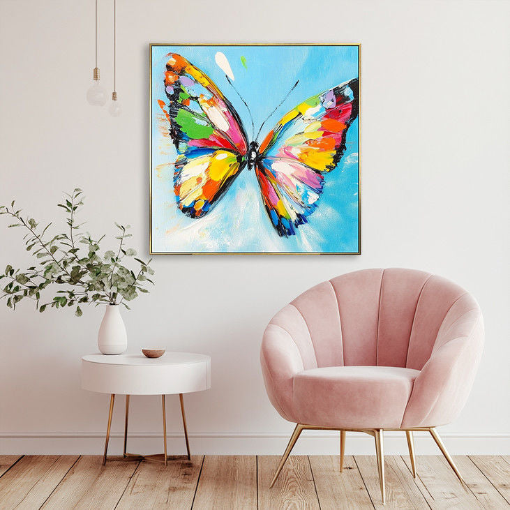 Impasto Colorful Butterfly Canvas Painting #YX132