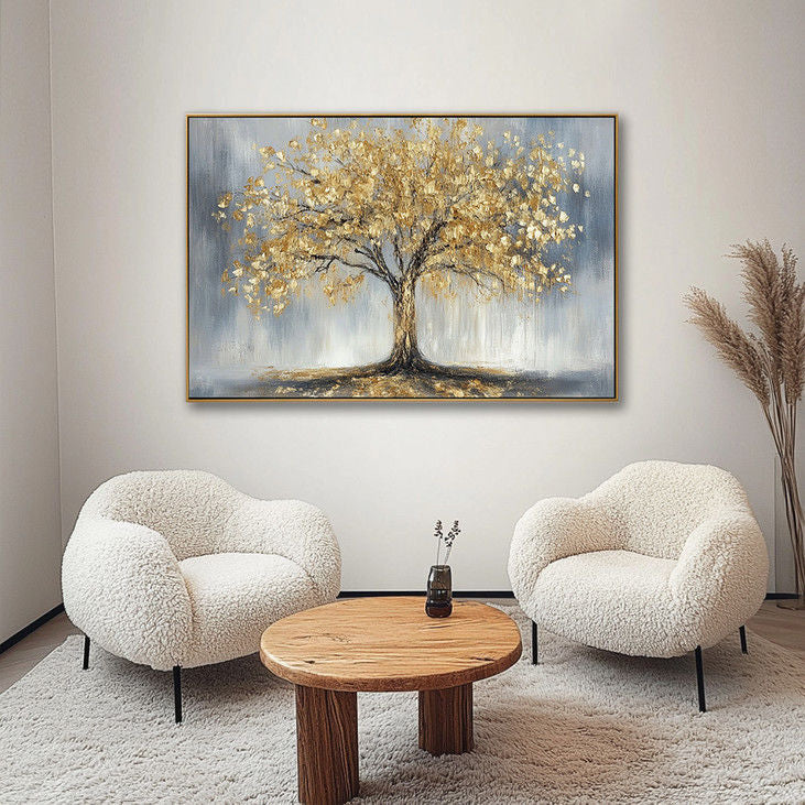 Hand Painted Golden Tree Canvas #YX121