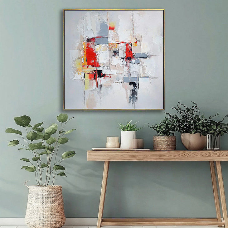 Abstract Geometric Wall Art Modern Textured Canvas Decor #YX31