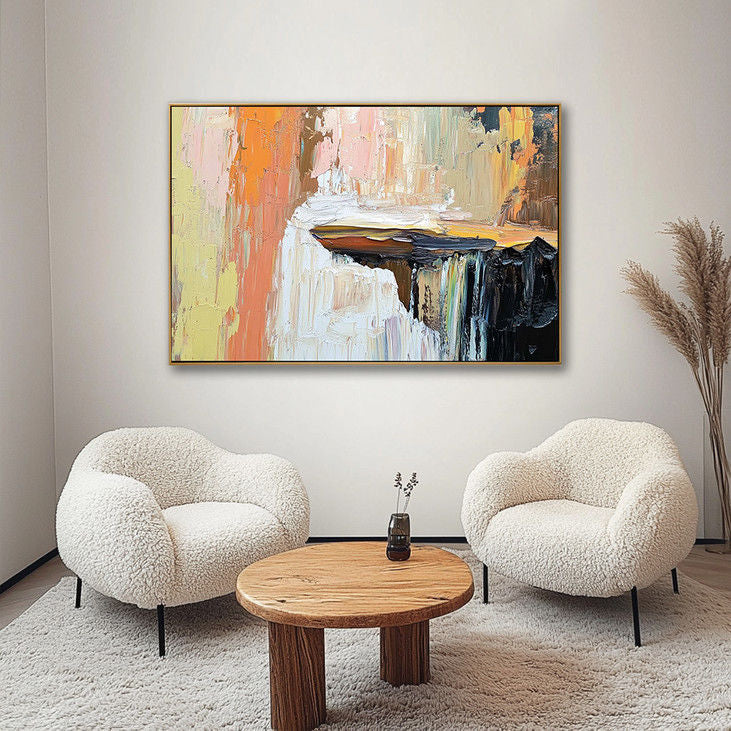 Hand Crafted Waterfall Wall Art | Expressive Color & Texture #YX126
