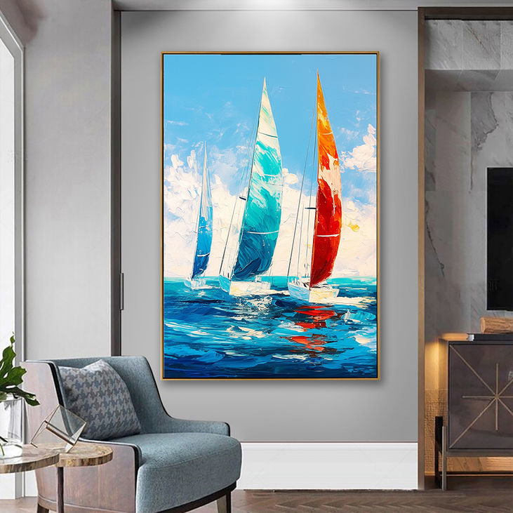 Abstract Sailboat Wall Art #YX162
