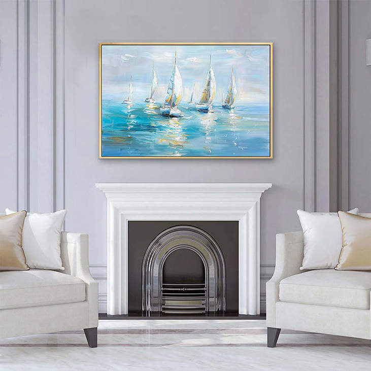 Vibrant Sailboat Ocean Art #VA314