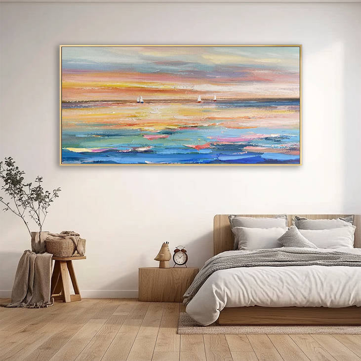 Hand Painted Sea Sunset Landscape Painting #YX310