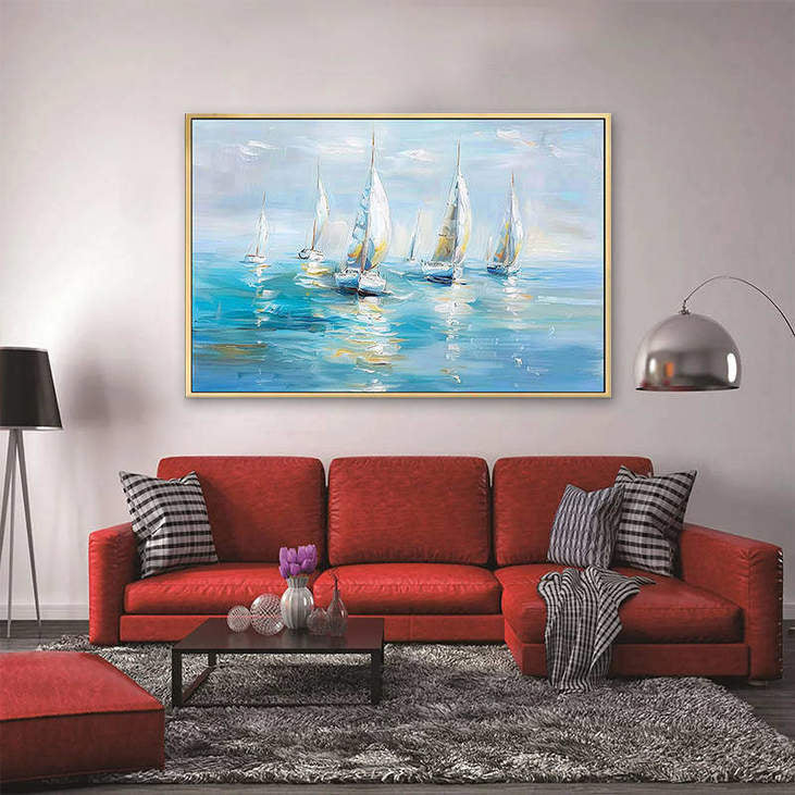 Vibrant Sailboat Ocean Art #VA314