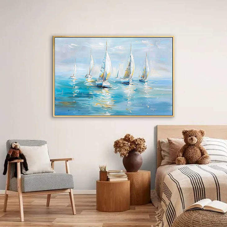 Vibrant Sailboat Ocean Art #VA314