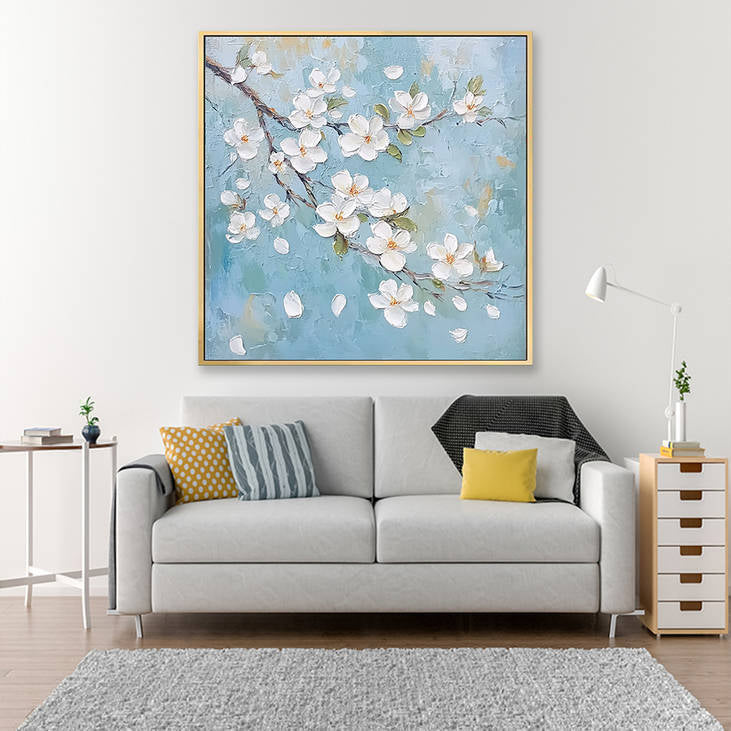 Serene Cherry Blossom Impasto Art #YX224