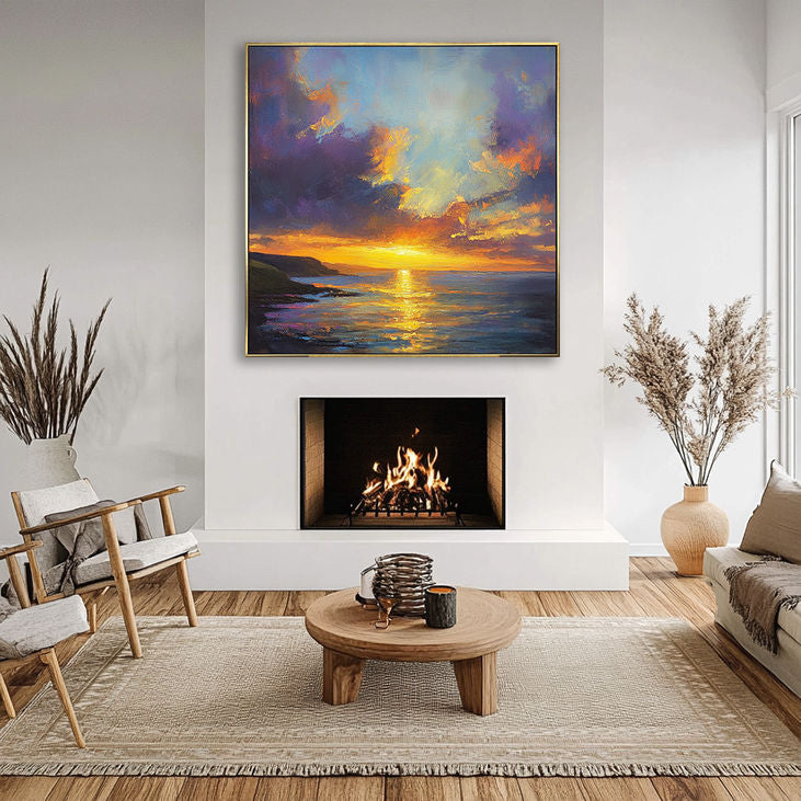 Coastal Sunset Dream: Abstract Seascape Art #YX157