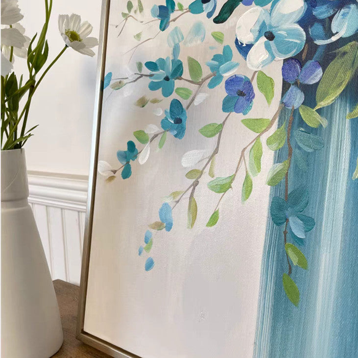 Blue Hydrangea Bouquet Canvas Art #VA320