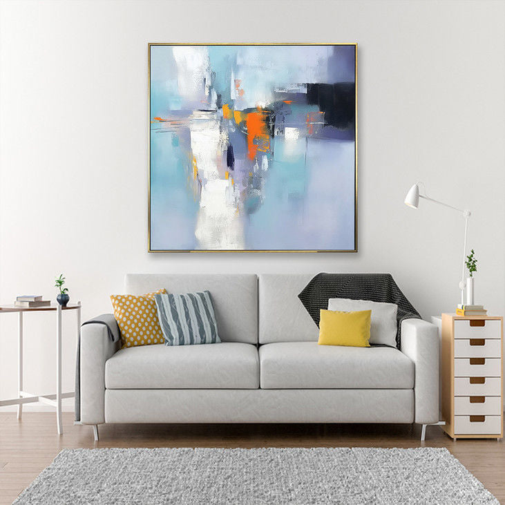 Blue Toned Abstract Hand Painted Wall Decor #YX130