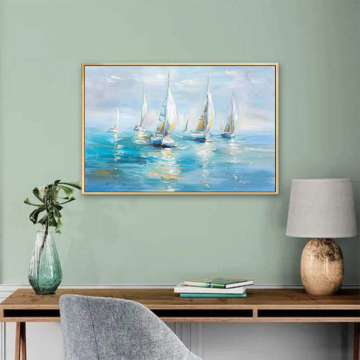 Vibrant Sailboat Ocean Art #VA314